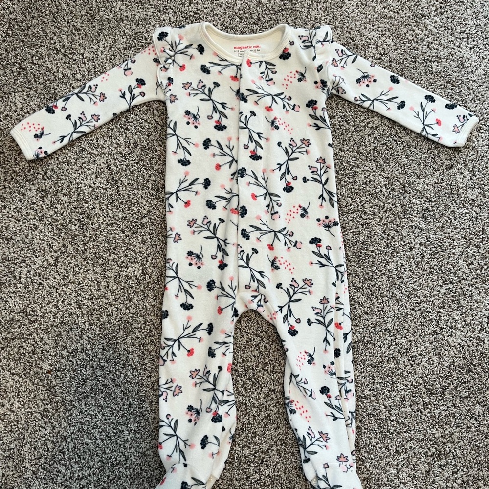 Magnetic Me Floral Print One Piece Pajamas